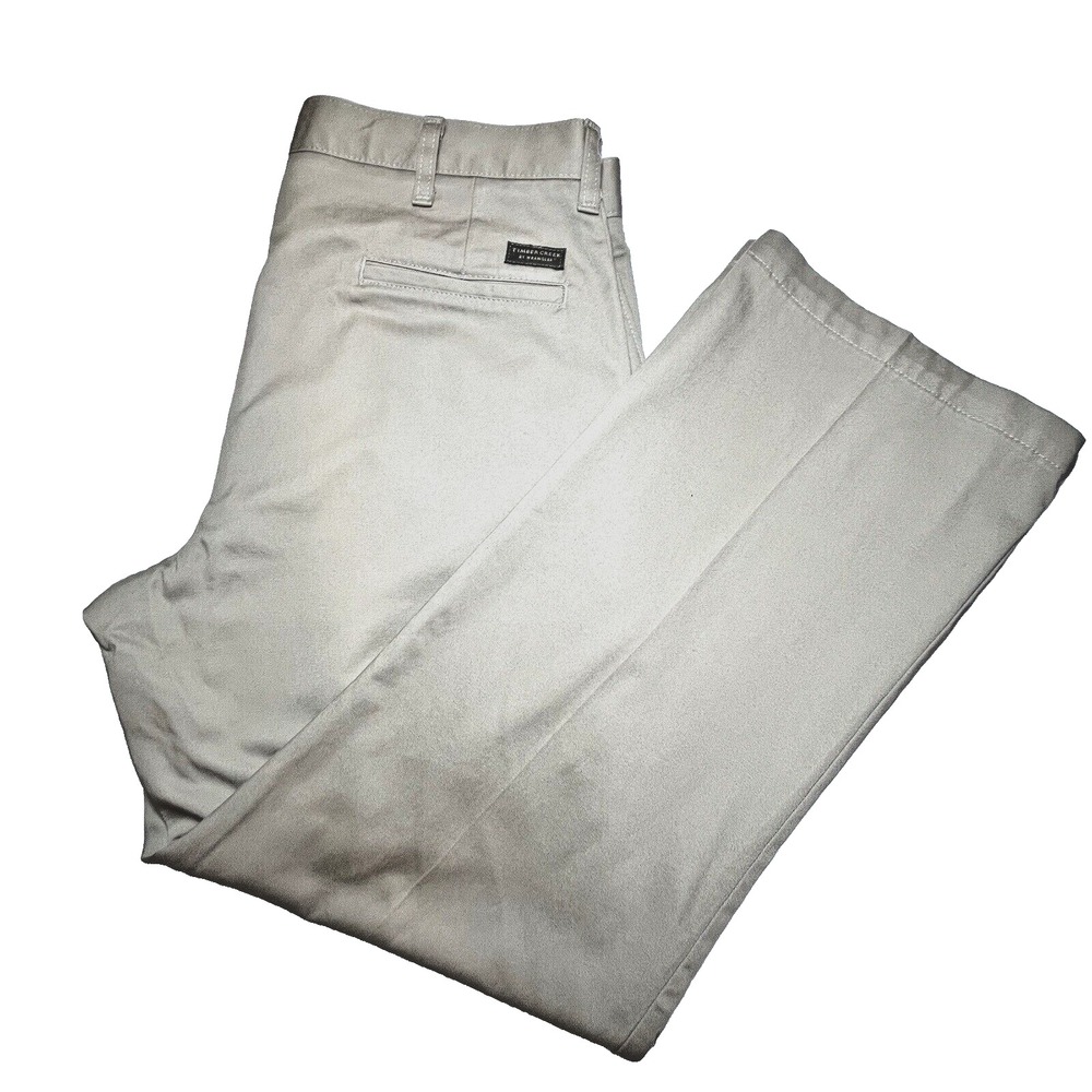 Wrangler Timber Creek Mens 34x30 Tan‎ Straight Chino Pants Pleated Front